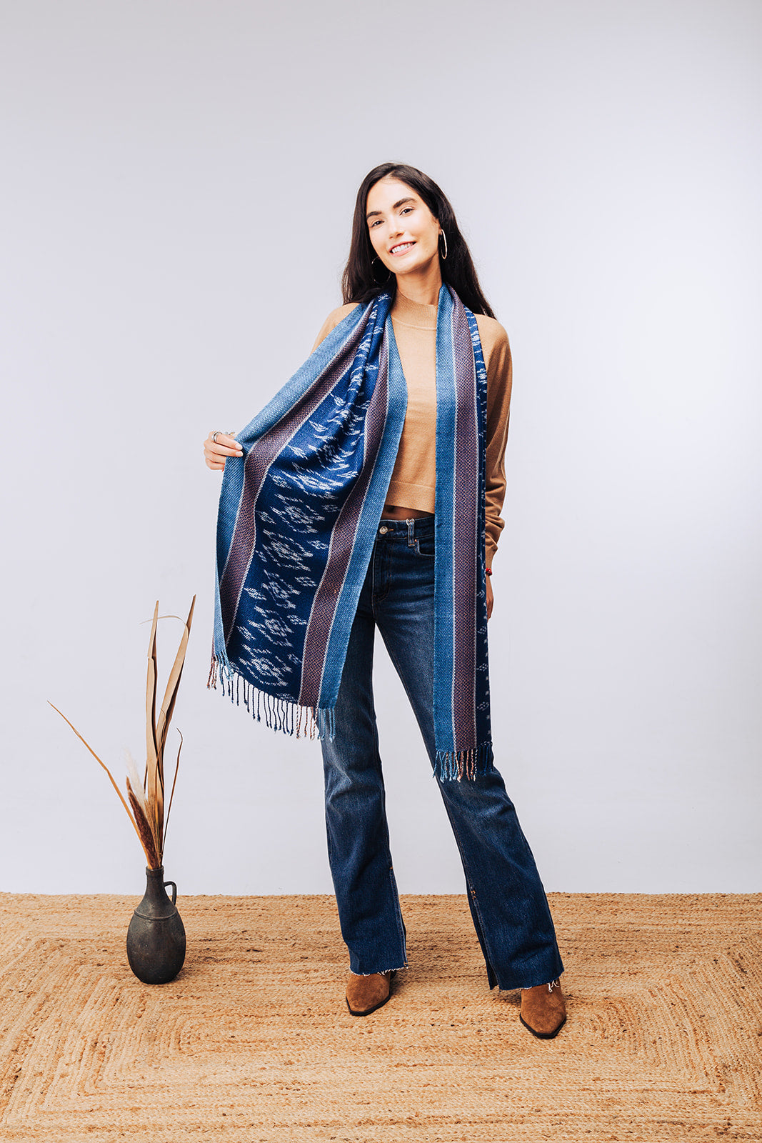 Ethnic Print Cotton Scarf