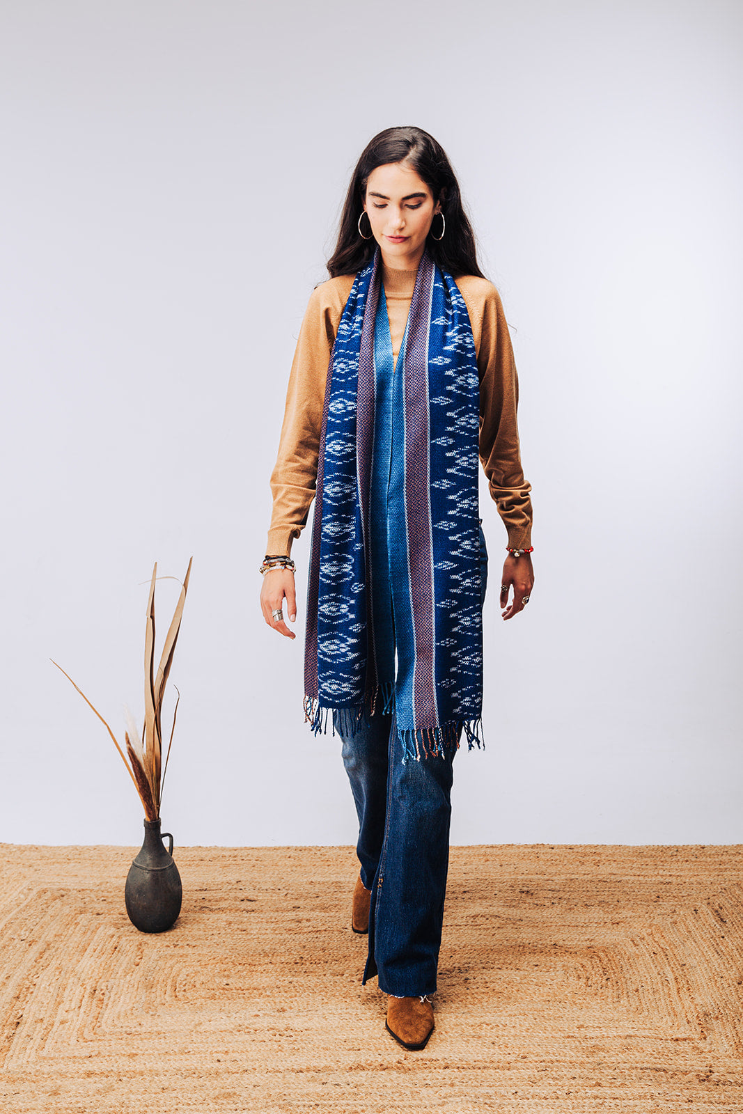 Ethnic Print Cotton Scarf