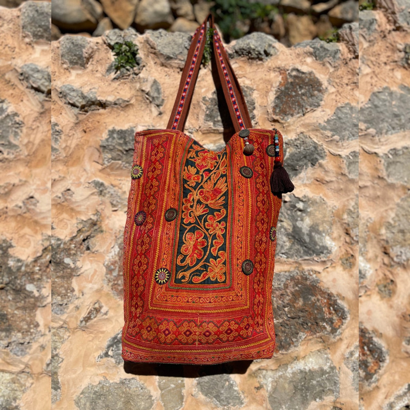 Oversize vintage Hmong bag